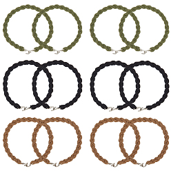 (52) Непрозрачная лаванда 6 пар 3 цветов полиэстер эластичные ремешки для сапог, ремни для ботинок с металлическими крючками, разноцветные, 180x5.5 мм, 2 пары / цвет