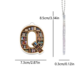 Letter Q Подвесные украшения для книжной полки в форме акриловых букв, для дома, автомобиля, сумки, подвесные украшения, Буква Q, 85x73 мм