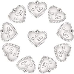 Нержавеющая Сталь Цвет День матери 304 кулоны из нержавеющей стали, сердце со словом мама и любовь, цвет нержавеющей стали, 22x22.5x3.5 мм, отверстие : 1.6 мм, 20 шт / коробка