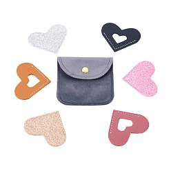 (52) Непрозрачная лаванда 6 шт. 6 стили закладок из искусственной кожи, угловой маркер для книголюбов, формы сердца, разноцветные, 50x60x3 мм, 1 шт / стиль