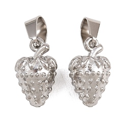 Нержавеющая Сталь Цвет 304 подвески из нержавеющей стали, клубничное очарование, цвет нержавеющей стали, 19x10x8 мм, отверстие : 8.6x4.7 мм