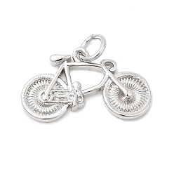 Платина Латунные подвески, с целью перехода в кольце, велосипедные прелести, стойки покрытие, долговечный, без свинца и без кадмия, платина, 11.5x18.5x2.5 мм, отверстие : 3.5 мм