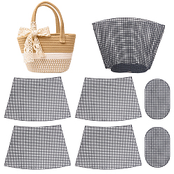 Черный Пластиковый сетчатый холст, шаблон для изготовления сумки-ведра, для изготовления пряжи, трикотажные и вязаные проекты, чёрные, 20.3~26.5x12.6~40.6x0.15 см