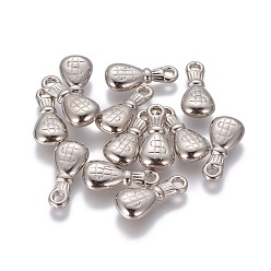 Platinum CCB Plastic Pendants, Bag, Platinum, 20x9.5x4.5mm, Hole: 2mm