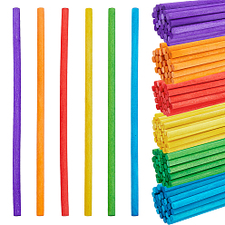 Mixed Color 180Pcs 6 Colors Wood Craft Sticks, Column, Mixed Color, 150x5mm, 30pcs/color