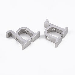 Letter H 304 Stainless Steel Pendants, Stainless Steel Color, Letter, Letter.H, 13x13x3mm, Hole: 1.8mm