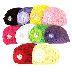 (52) Непрозрачная лаванда Ручная работа вязания крючком детская шапочка, цветок, разноцветные, 180 мм