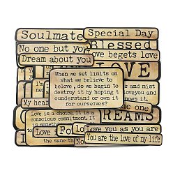 Светло-коричневый 50шт самоклеящиеся наклейки из ПВХ, водонепроницаемые наклейки, для diy альбомов дневник, ноутбук украшения мультфильм скрапбукинг, слово, загар, 13~45x86.5~88x0.1 мм, о 50 шт / комплект