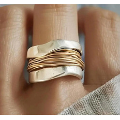 Золотой & Серебряный Кольца из сплава проволоки, золотой и серебряный, размер США 6 (16.5 мм)