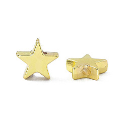 Light Gold Rack Plating Alloy Beads, Star, Light Gold, 11.5x12x4mm, Hole: 2mm