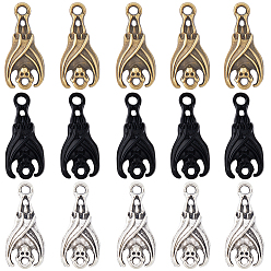 (52) Непрозрачная лаванда 90 шт 3 цвета подвески из сплава, летучая мышь, разноцветные, 20.5x9.5x3 мм, отверстие : 1.5 мм, 30 шт / цвет