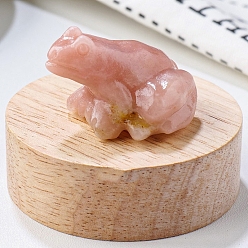 Природный Драгоценный Камень Резные фигурки целебных лягушек из натурального турмалина персикового цвета, Украшения из камня с энергией Рейки, 37x32x25 мм