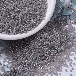 (RR2356) Светлый Серо-коричневый Опаловый с Серебряной Подкладкой Миюки круглые бусины рокайль, японский бисер, (rr 2356) серебристый светло-серый опал, 11/0, 2x1.3 мм, Отверстие : 0.8 мм , около 5500 шт / 50 г