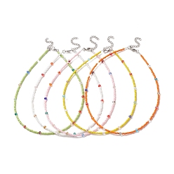 (52) Непрозрачная лаванда Ожерелье из бисера из стеклянных семян для женщин, разноцветные, 14.76 дюйм (37.5 см)