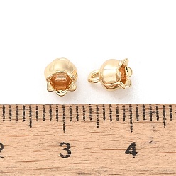 Real 14K Gold Filled Brass Charms, Long-Lasting Plated, Flower, Real 14K Gold Filled, 6x4.8mm, Hole: 1.2mm