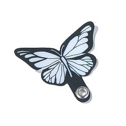 Лазурный Нашивка на шнурок для мобильного телефона из ПВХ в виде бабочки, Запасная часть соединителя ремешка для телефона, вкладка для безопасности сотового телефона, лазурный, 6x3.6 см