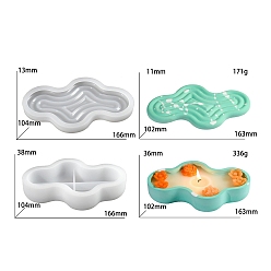 Others DIY Silicone Candle Molds, for Candle Making, Wriggle, 16.6x10.4x1.3~3.8cm