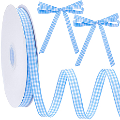 Синий 50 ярдов полиэстеровой ленты с узором «тартан», для свадебных приглашений, букеты, Подарочная упаковка, синие, 3/8 дюйм (10 мм), около 50.00 ярдов (45.72 м) / рулон