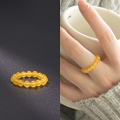 Другие Нефриты Эластичные кольца из натурального нефрита, круглые, бусины : 4 мм, внутренний диаметр: регулируемый