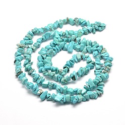 Synthetic Turquoise Synthetic Turquoise Chip Bead Strands, Dyed, 5~8x5~8mm, Hole: 1mm, about 31.5 inch
