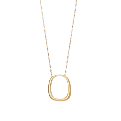 Настоящее золото 14K 304 ожерелья нержавеющей стали, ионное покрытие (ip), овальные, реальный 14 k позолоченный, 17.72 дюйм (45 см)