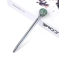 Зеленый Авантюрин Шариковая ручка с натуральным зеленым авантюрином, шариковая ручка из нержавеющей стали, офисные школьные принадлежности, 150 мм