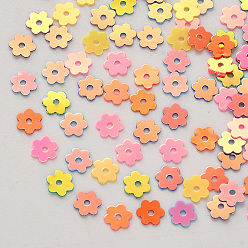 (52) Непрозрачная лаванда Аксессуары для орнаментов, пластиковые пайетки / блестки из пвх, цветок, разноцветные, 5x0.3 мм, отверстия: 0.9 mm, о 100000 шт / 500 г.