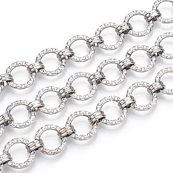 Платина Железные цепи с круглыми звеньями, несварные, с катушкой, платина, 12x1.5 мм, около 32.81 футов (10 м) / рулон