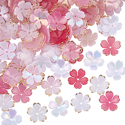 (52) Непрозрачная лаванда 120шт 6 цвета акриловые колпачки для бусин, цветок, с золотым краем, разноцветные, 17.5~18x18.5~9x5.5~6 мм, отверстие : 1.4~1.6 мм, 20 шт / цвет.