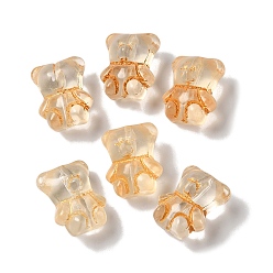 Античный Белый Прозрачные бусины лэмпворк, медведь, старинный белый, 15x12x9 мм, отверстие : 1 мм, Около 57~62 шт / 100 г