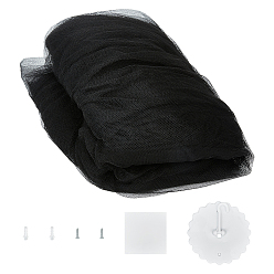 Black Polyester Gauze Bed Mosquito Net, Black, 1700x630mm
