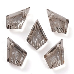 Сатин Подвески из тисненого стекла со стразами, граненые, воздушный змей, атлас, 13x8x4 мм, отверстие : 1.2 мм