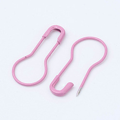 Pink Iron Calabash Pins, Knitting Stitch Marker, Pink, 22x10x2mm, Pin: 0.7mm