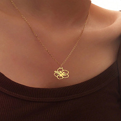 Золотой Ожерелья из сплава с цветочным узором для женщин, золотые, 17.72 дюйм (45 см)