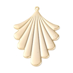 Настоящее золото 18K Латунные подвески, без кадмия, без никеля и без свинца, вентилятор, реальный 18 k позолоченный, 42x29.5x1 мм, отверстие : 1.2 мм