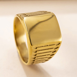 Золотой Прямоугольник 304 кольца из нержавеющей стали, золотые, размер США 10 (19.8 мм)