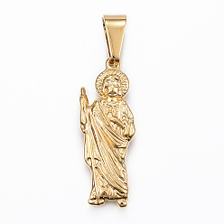 Golden 304 Stainless Steel Pendants, For Easter, Jesus, Golden, 32x12x3mm, Hole: 9x4.5mm