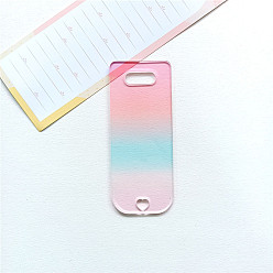 Разноцветный Постепенный акриловый диск кулон брелок заготовки, прямоугольные, красочный, 10x4 см