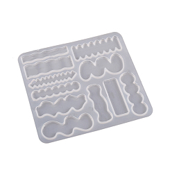 Белый Силиконовые формы для кабошонов нестандартной формы своими руками, формы для литья смолы, для уф-смолы, изготовление аксессуаров для волос из эпоксидной смолы, белые, 130x136x3 мм