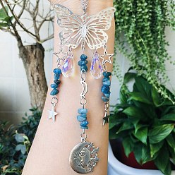 Апатит Натуральный апатит бабочка висит подвеска в виде ловца солнца украшение, подвески с хрустальным шаром в виде солнечной звезды, 230 мм