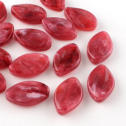 Светло-Вишневый Лошадь глаз имитация драгоценного камня акриловые бусины, светло-вишневый, 29~30x19x7 мм, Отверстие : 2 мм , около 180 шт / 500 г