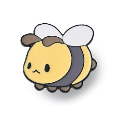 Желтый Эмалированные булавки пчелы, булавки из сплава для лацканов одежды рюкзака, желтые, 24x25 мм