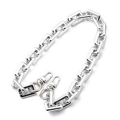 Платина Ручки для сумок, с пластиковыми соединительными кольцами ccb, пружинные кольца из сплава и поворотные застежки из цинкового сплава, для замены ремней для мешков, платина, 22.6 дюйм (57.5 см)