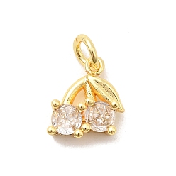 Настоящее золото 18K Латунные микро проложить кубического циркония прелести, вишня, долговечный, стойки покрытие, с целью перехода в кольце, реальный 18 k позолоченный, 11.5x9.5x4 мм, отверстие : 3 мм