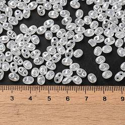White Opaque ABS Beads, Oval, White, 6x4.5x3.3mm, Hole: 1.2mm, about 14516pcs/500g