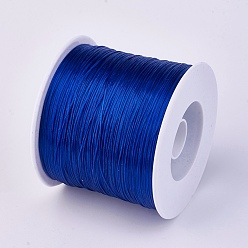 Medium Blue Flat Elastic Crystal String, Elastic Beading Thread, for Stretch Bracelet Making, Medium Blue, 0.7mm, about 546.8 yards(500m)/roll