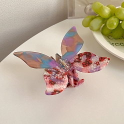 Красный Заколки для волос в форме когтей из ацетата целлюлозы, бабочка, красные, 115x95 мм