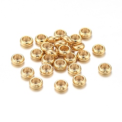 Золотой 201 из нержавеющей стали разделительные бусины, рондель, золотые, 4x1.5 мм, отверстие : 2.5 мм