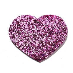 Орхидея Большие кожаные подвески, с блестками, коллекция ко дню святого валентина, сердце, сиреневые, 50x56.5x2 мм, отверстие : 1.6 мм