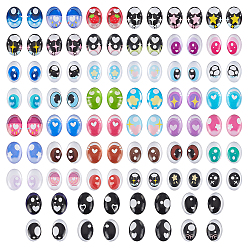 (52) Непрозрачная лаванда 1 пакет стеклянные кабошоны, глаз, разноцветные, 14x10x7 мм, 100 шт / пакет